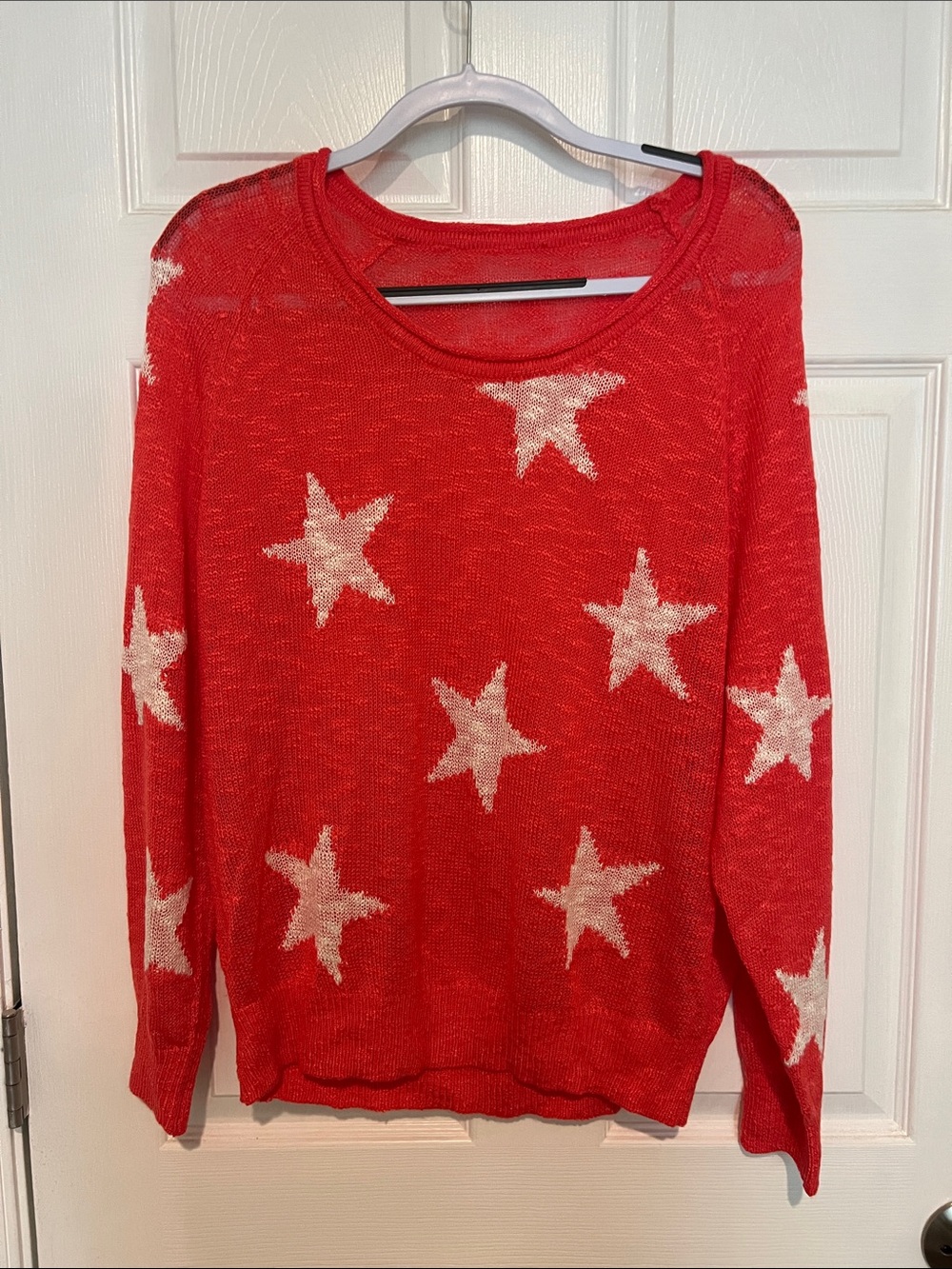 Coral Star-Print Lightweight Sweater - Women